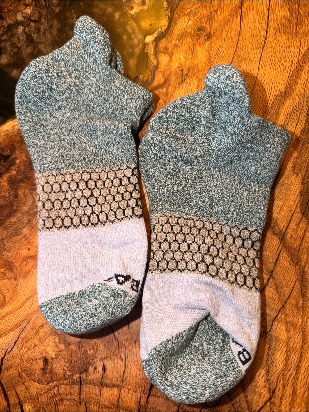 Bombas Ankle Socks Heather Green Gray Size Medium NWOT